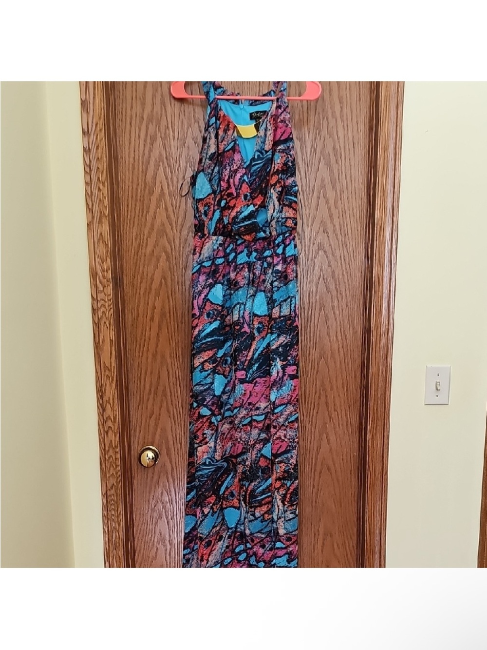 NWOT Multicolor Halter Maxi Dress
